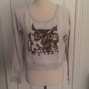 Express Owl Cropped Sweater (Size M)